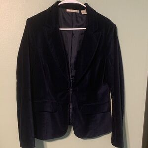 Elegant Navy Velvet Women's Blazer - read description